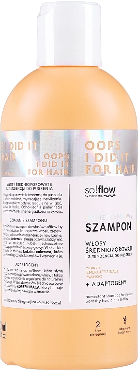 Шампунь для волосся середньої пористості - So!Flow by VisPlantis Medium Porosity Hair Humectant Shampoo — фото N1