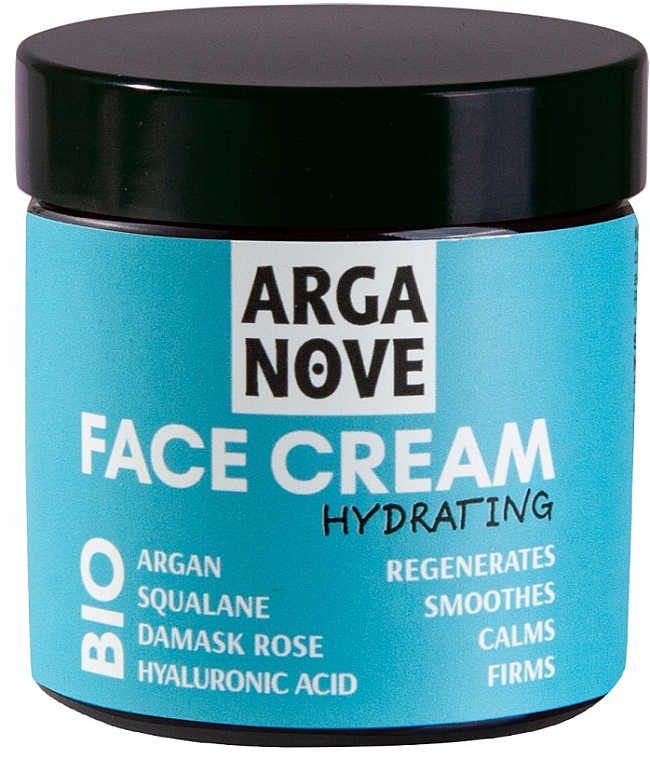 Натуральный крем для лица интенсивно увлажняющий с гиалуроновой кислотой - Arganove Face Cream Hydrating — фото N1