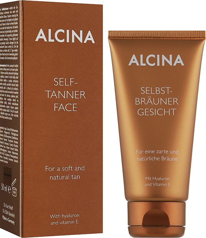 Автозасмага для обличчя з гіалуроном - Alcina Selbstbrаuner Gesicht — фото N2