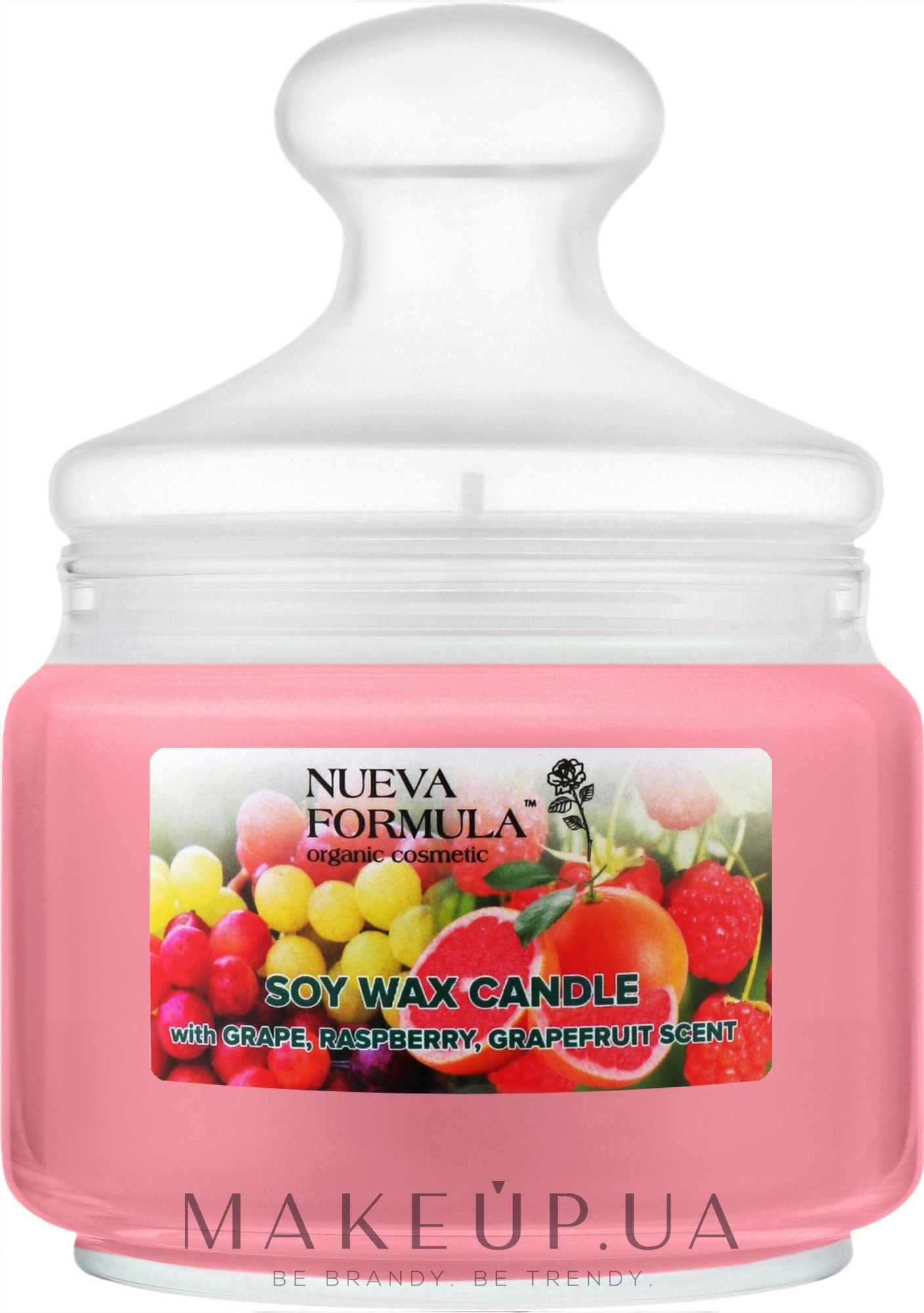 Ароматическая свеча "Виноград, малина, грейпфрут " в банке - Nueva Formula Soy Wax Candle — фото 450g