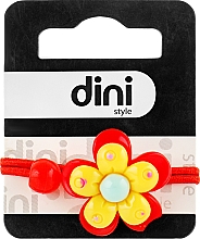Резинка для волос "Цветок" красная, d-081 - Dini Kids — фото N1