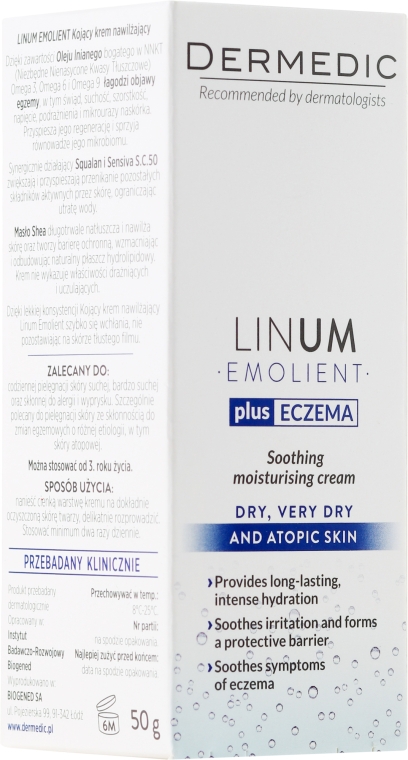 Крем для обличчя - Dermedic Linum Emolient Soothing Moisturizing Cream — фото N1