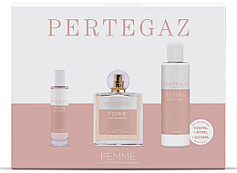 Парфумерія, косметика Saphir Parfums Pertegaz Femme - Набір (edt/100ml + edt/30ml + sh/gel/200ml)