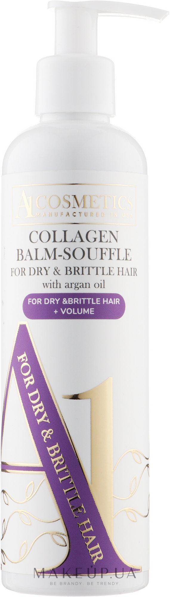 Колагеновий бальзам-суфле для сухого й ламкого волосся - A1 Cosmetics For Dry & Brittle Hair Collagen Balm-Souffle With Argan Oil + Volume — фото 250ml