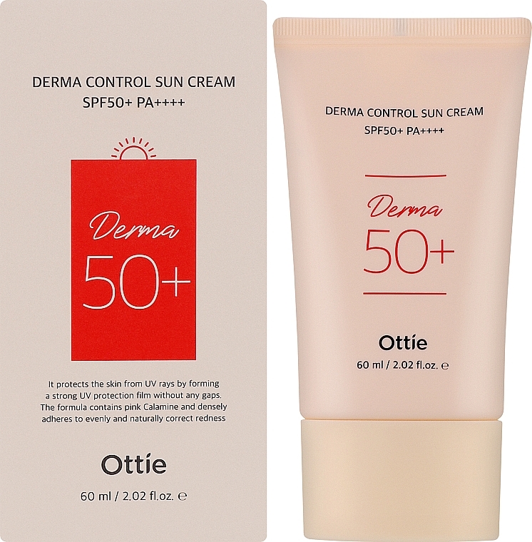Солнцезащитный крем для проблемной кожи - Ottie Derma Control Sun Cream SPF50+ PA + + + + — фото N2