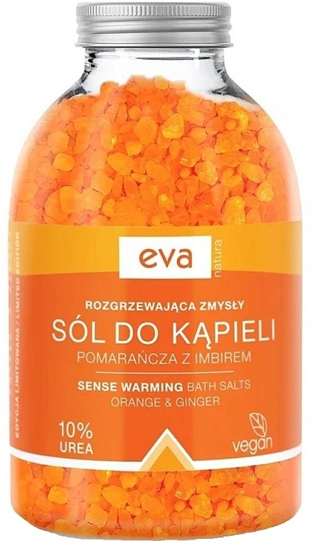 Сіль для ванн "Апельсин та імбир" із сечовиною 10% - Eva Natura Bath Salt 10% Urea — фото N1