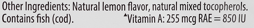 Олія печінки тріски зі смаком лимона, 1100 мг - Carlson Labs Cod Liver Oil Lemon Liquid Packets — фото N2