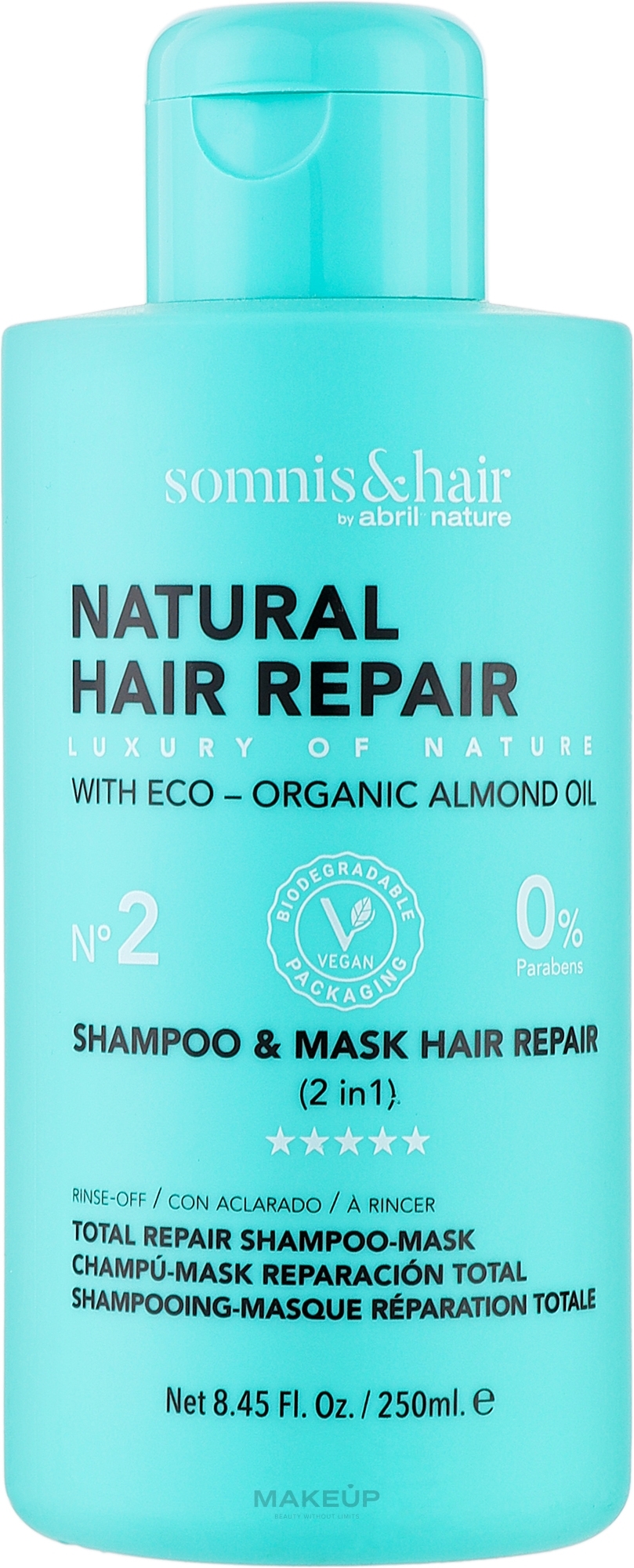 Шампунь и маска 2в1 для восстановления поврежденных волос - Somnis & Hair Shampoo & Mask Hair Repair — фото 250ml