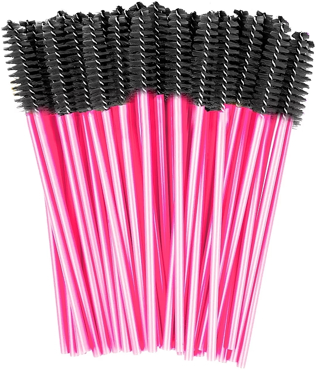 Щіточка для вій і брів, чорна з рожевою ручкою - Clavier — фото N1