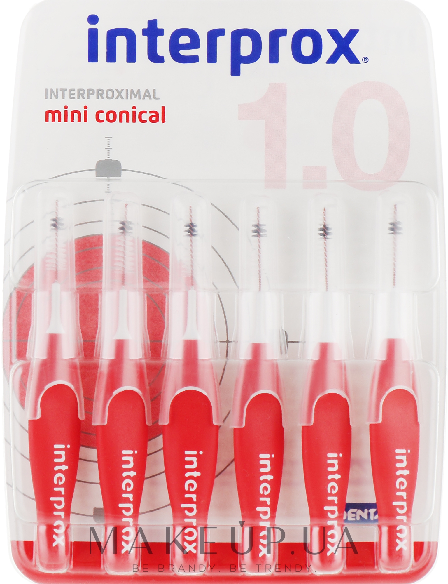 Щітки для міжзубних проміжків, 1 мм - Dentaid Interprox 4G Mini Conical — фото 6шт