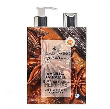 Набор - Primo Bagno Vanilla & Caramel Duo Gift Set (b/lot/300 ml + sh/gel/300 ml) — фото N1