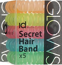 Силіконові резинки для волосся, різнокольорові - idHair Secret Hair Band Glow — фото N1