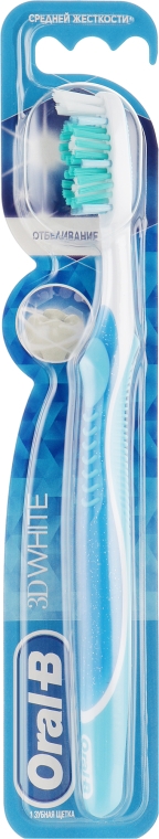 Зубная щетка средняя 40, "Отбеливание", синяя - Oral-B 3D White