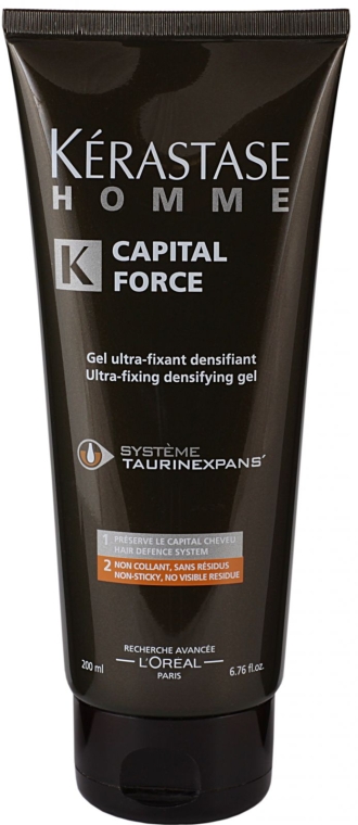 Ультра-фиксирующий и уплотняющий гель для волос - Kerastase Homme Capital Force Ultra Fixing Densifying Gel