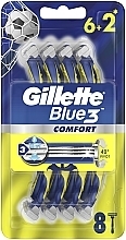 Духи, Парфюмерия, косметика Набор одноразовых станков для бритья, 8 шт - Gillette Blue 3 Comfort