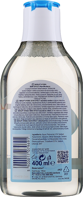 Міцелярна вода для очищення обличчя й зняття макіяжу - Nivea Hydra Skin Effect All-In-1 Micellar Water — фото N2