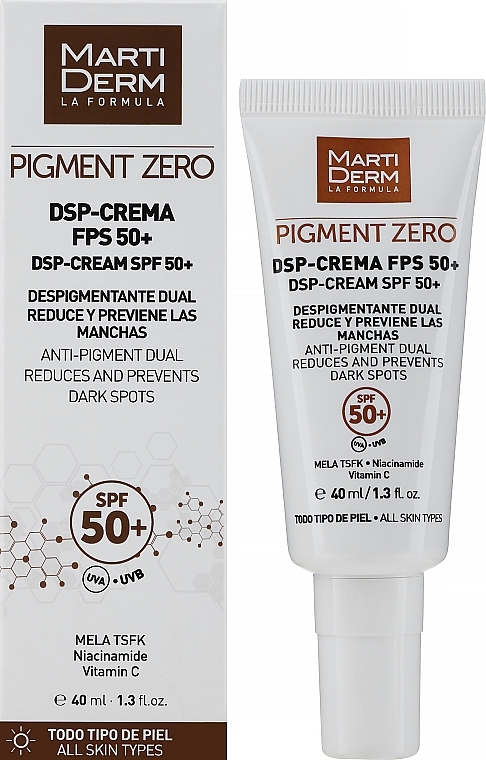 Депігментувальний крем для обличчя - MartiDerm Pigment Zero DSP-Cream SPF 50+ — фото N2