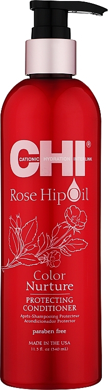 Кондиціонер для фарбованого волосся - CHI Rose Hip Oil Color Nurture Protecting Conditioner — фото N1