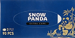 Салфетки бумажные трехслойные в коробке "Extra Care" 90 шт., синие - Снежная Панда — фото N3