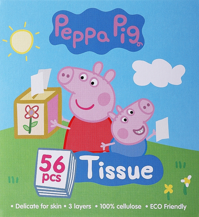Паперові серветки для дітей, 56 шт. - Peppa Pig Tissue — фото N1