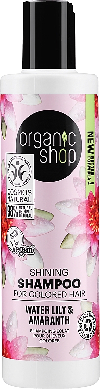 Шампунь для окрашенных волос "Водная лилия и амарант" - Organic Shop Shampoo