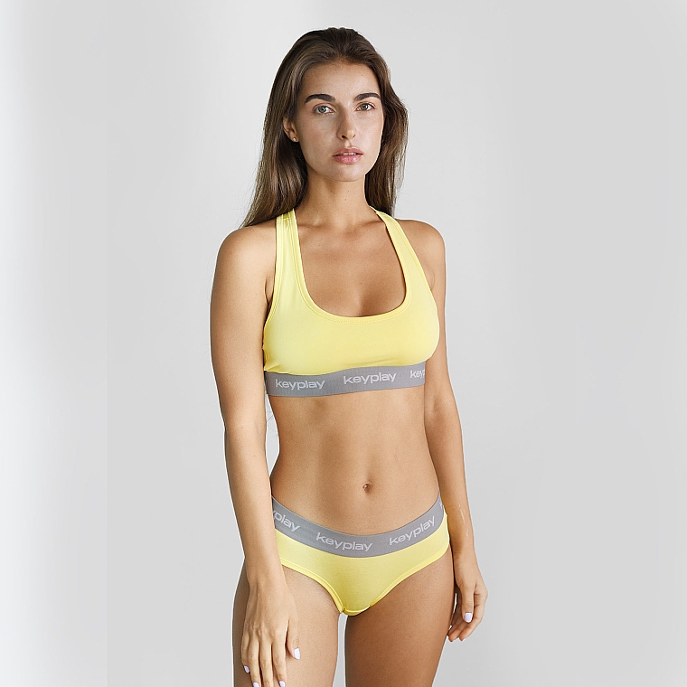 Комплект белья для женщин "Sport Sunlight", топ + трусики-хипстеры, желтый - Keyplay — фото N1