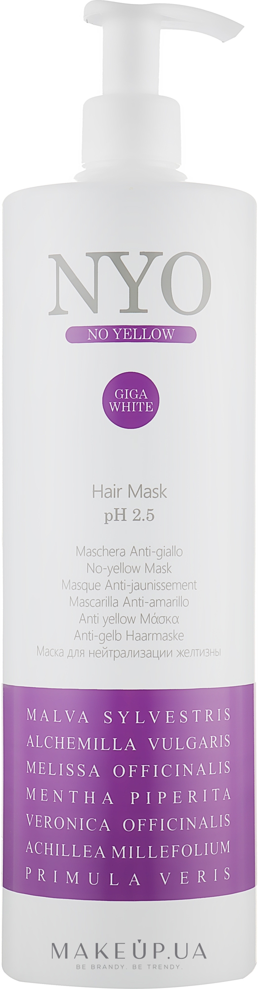 Маска для нейтралізації жовтизни волосся - Faipa Roma Nyo No Yellow Hair Mask — фото 1000ml