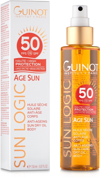 Антивозрастное сухое масло от солнца для тела - Guinot Age Sun Anti-Ageing Sun Dry Oil Body SPF50 — фото N1