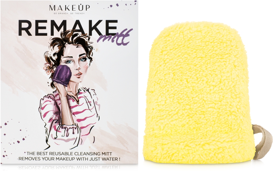 Рукавичка для снятия макияжа, желтая "ReMake" - MAKEUP