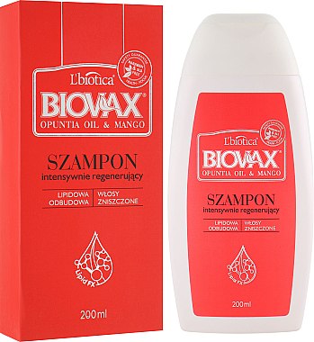 Шампунь для волосся "Опунція та манго" - L'biotica Biovax Hair Shampoo — фото N2