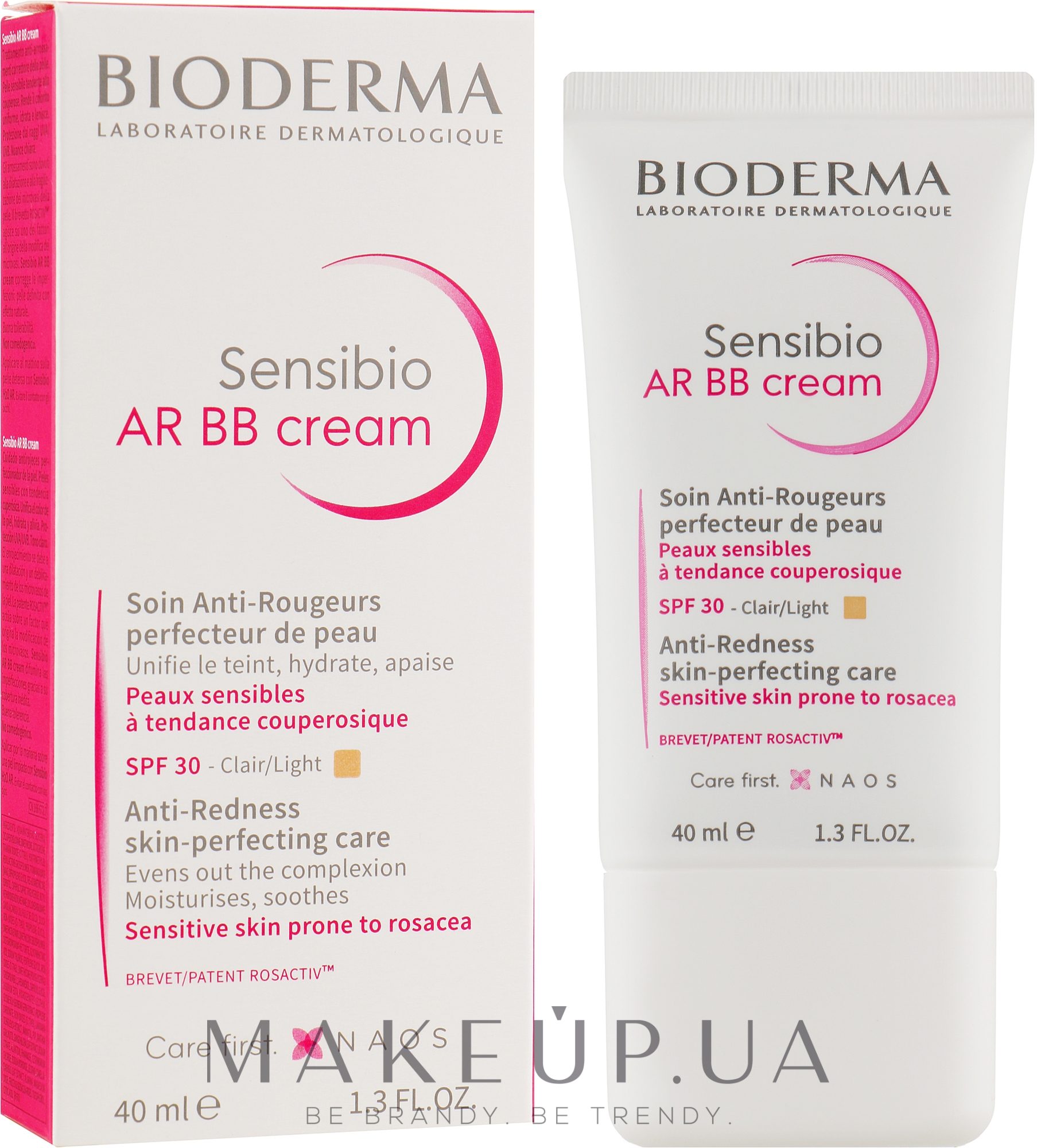 Крем для шкіри з почервонінням - Bioderma Sensibio AR BB Сгеам SPF 30+ — фото 40ml