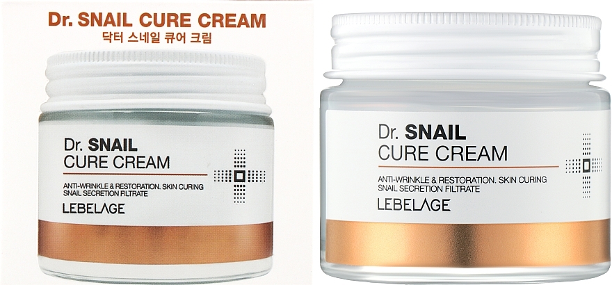 Відновлювальний крем з муцином равлика для обличчя - Lebelage Dr. Snail Cure Cream — фото N2