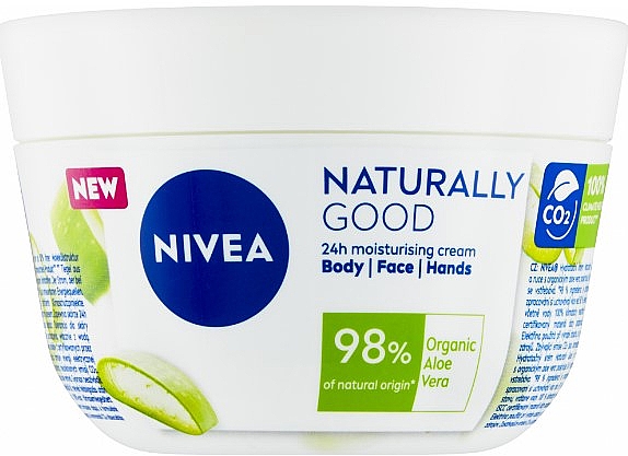 Зволожувальний крем для тіла, обличчя й рук - NIVEA Naturally Good Moisturizing Cream — фото N1