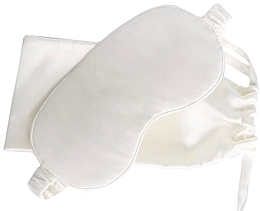Парфумерія, косметика Маска для сну з натурального шовку з мішечком, біла - de Lure Sleep Mask