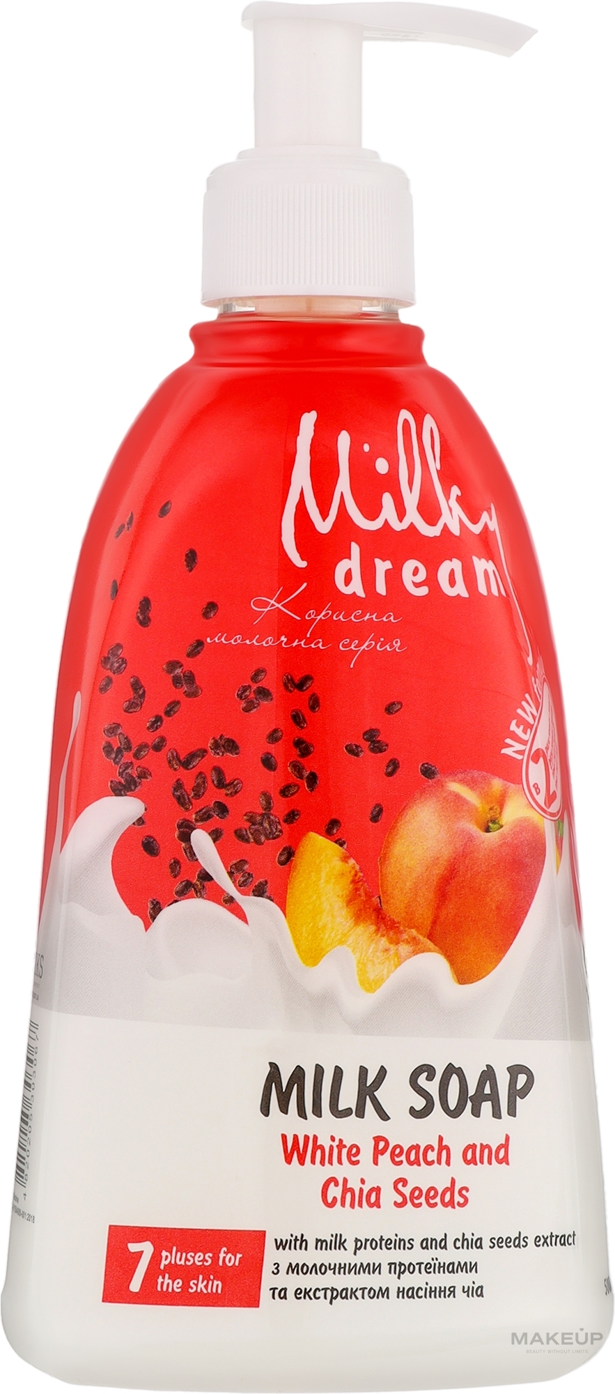 Жидкое мыло "Белый персик и семена чиа" - Milky Dream Milk Soap White Peach And Chia Seeds — фото 500ml