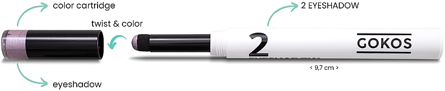 Тени для век в карандаше - Gokos EyeColor Eyeshadow White Edition — фото N3