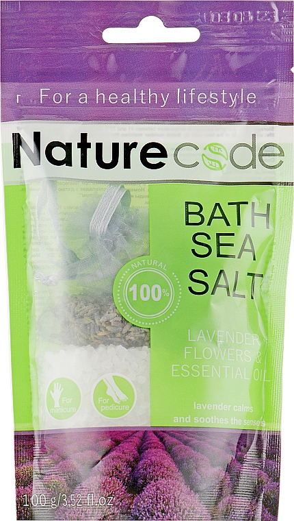 Морська сіль для ванни "Квіти лаванди й ефірна олія" - Nature Code Bath Sea Salt — фото N1