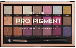 Палетка теней для век - Profusion Cosmetics Pro Pigment 21 Pro Pigment Shades & Brush — фото N1