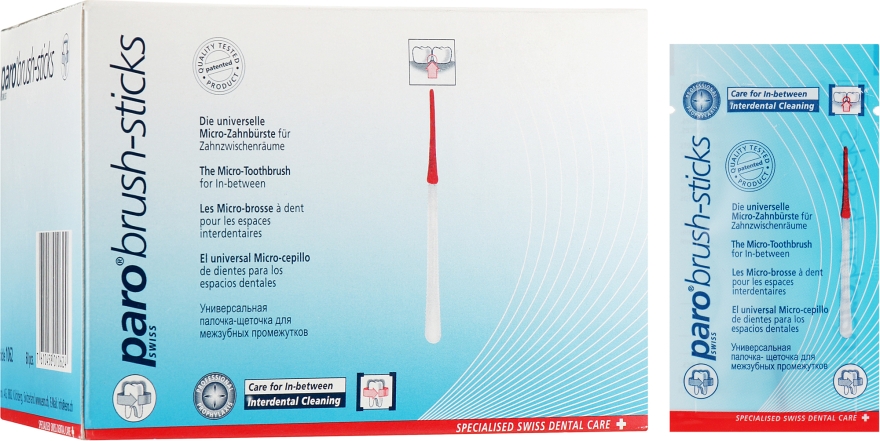 Зубні мікро-щітки (60шт) - Paro Swiss Brush - Sticks — фото N6