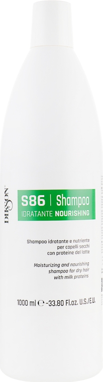 Шампунь зволожувальний і живильний для сухого волосся з протеїнами молока - Dikson S86 Nourishing Shampoo