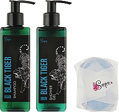 Парфумерія, косметика Набір - Sapo Black Tiger Man (sh/gel/250ml + shm/250ml + soap/1pc)