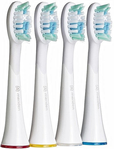 Насадки для зубних щіток 4 шт., білі - Meriden Professional Dual Action Whitening White — фото N1