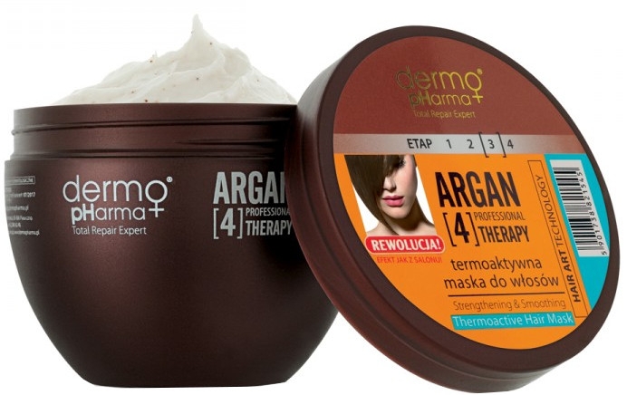 Термоактивная маска для волос - Dermo Pharma Argan Professional 4 Therapy Strengthening & Smoothing Mask