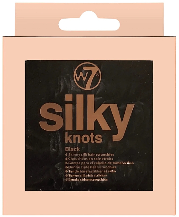 Набор резинок для волос, 6 шт - W7 Cosmetics Silky Knots Black — фото N1