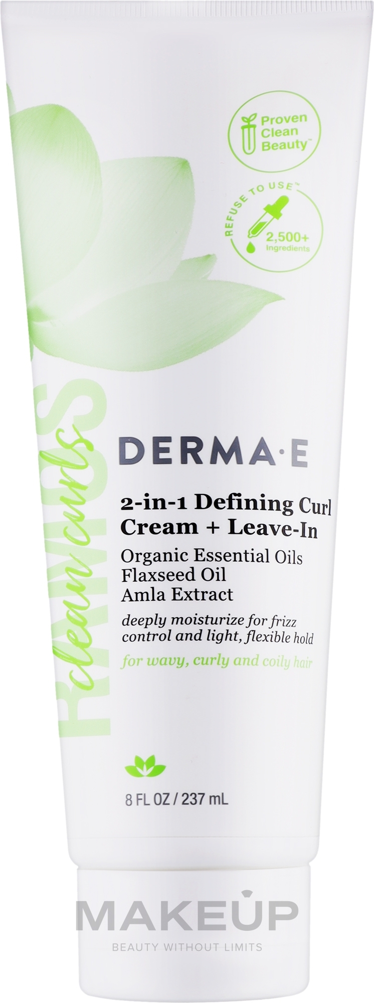 Крем для придания формы кудрям 2 в 1 - Derma E Defining Curl Cream + Leave-In — фото 237ml