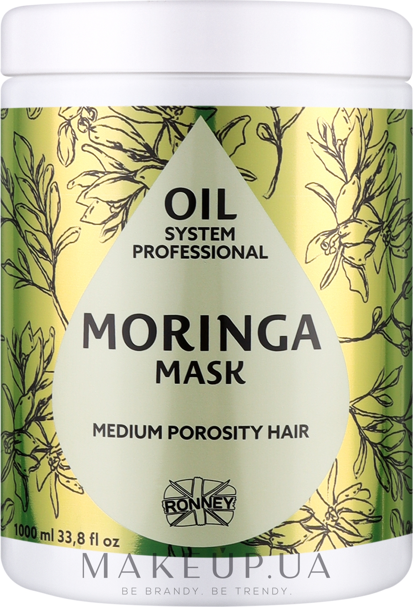 Маска для среднепористых волос с маслом моринги - Ronney Professional Oil System Medium Porosity Hair Moringa Mask — фото 1000ml