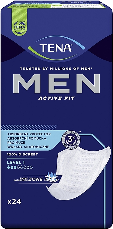 Урологічні прокладки для чоловіків, 24 шт. - Tena Men Active Fit Level 1 — фото N2