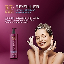 Гиалуроновый шампунь для объема и увлажнения волос - Re:form Re:filler Hyaluronic Shampoo — фото N6