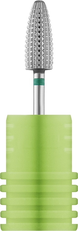 Фреза твердосплавная, реверсивная "Кукуруза" 110 641, 4 мм, зелёная - Nail Drill — фото N1