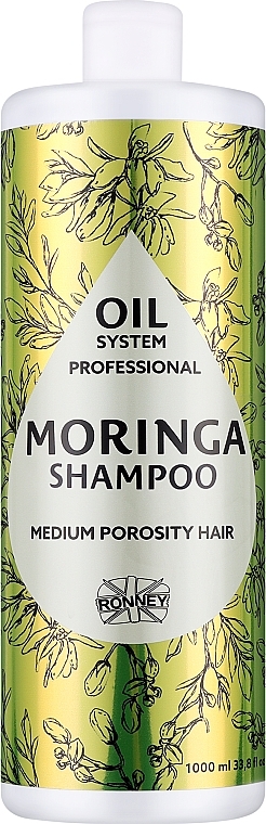 Шампунь для середньопористого волосся - Ronney Professional Oil System Medium Porosity Hair Moringa Shampoo — фото N1